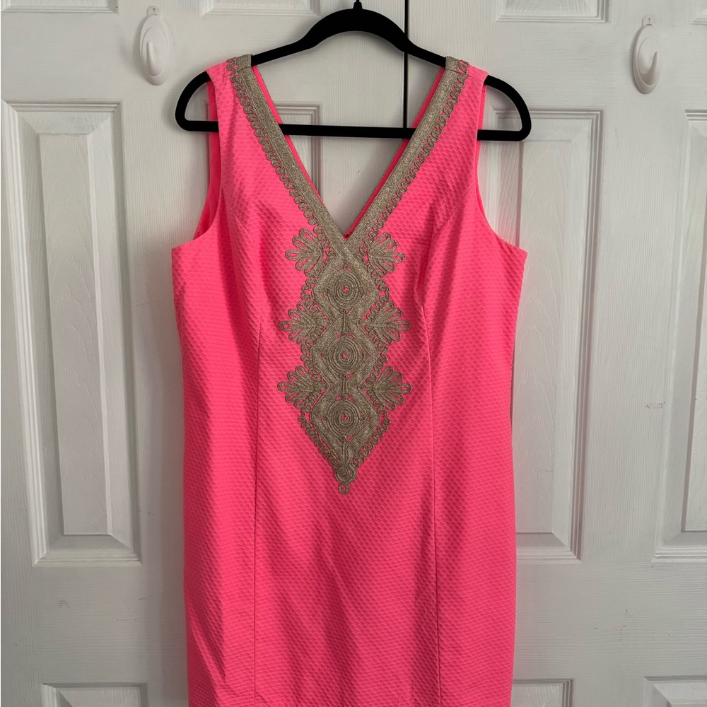 Hot Pink + Gold Lily Dress